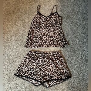 Leopard Print Cami and Shorts Pajama Set